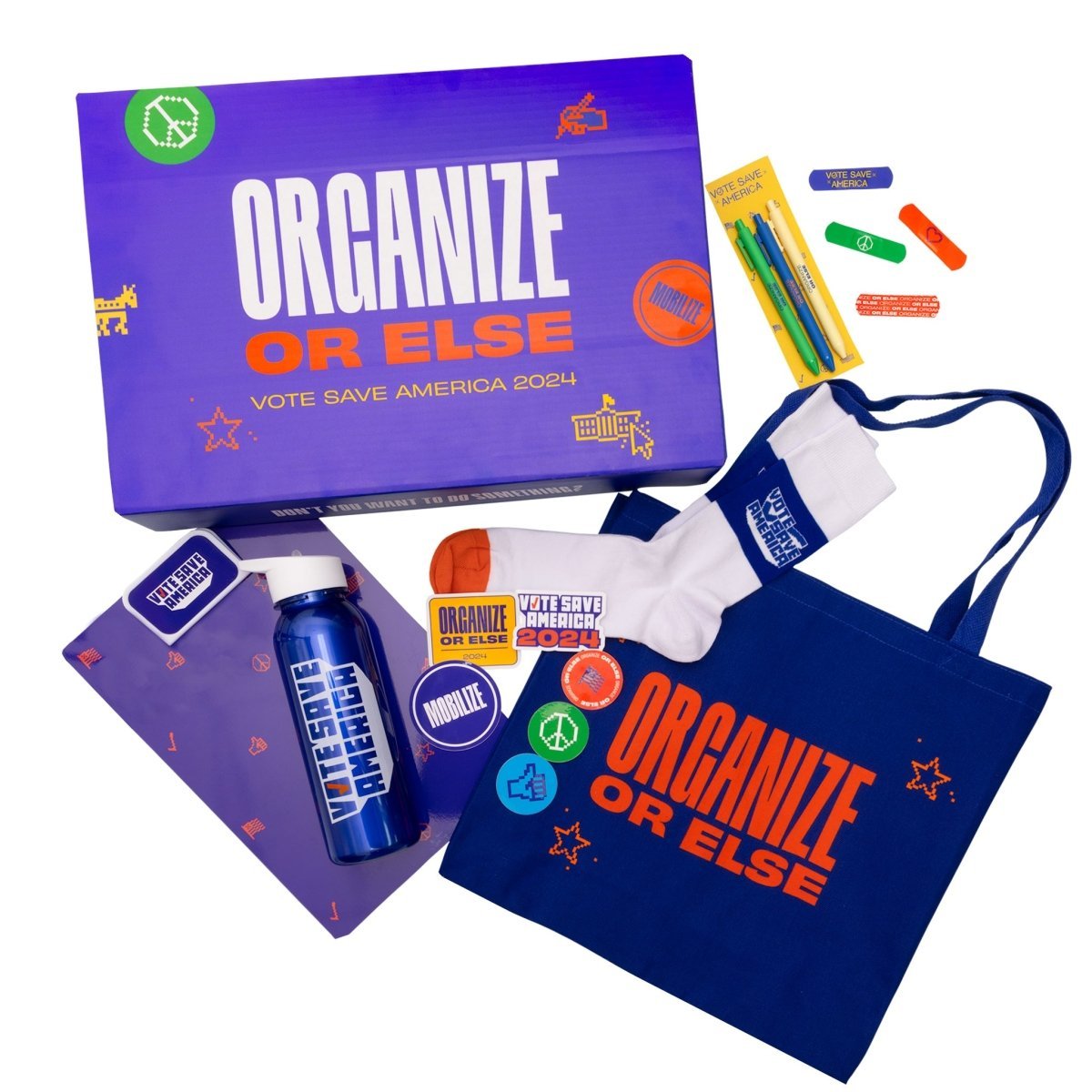 Vote Save America: Organize Or Else socks