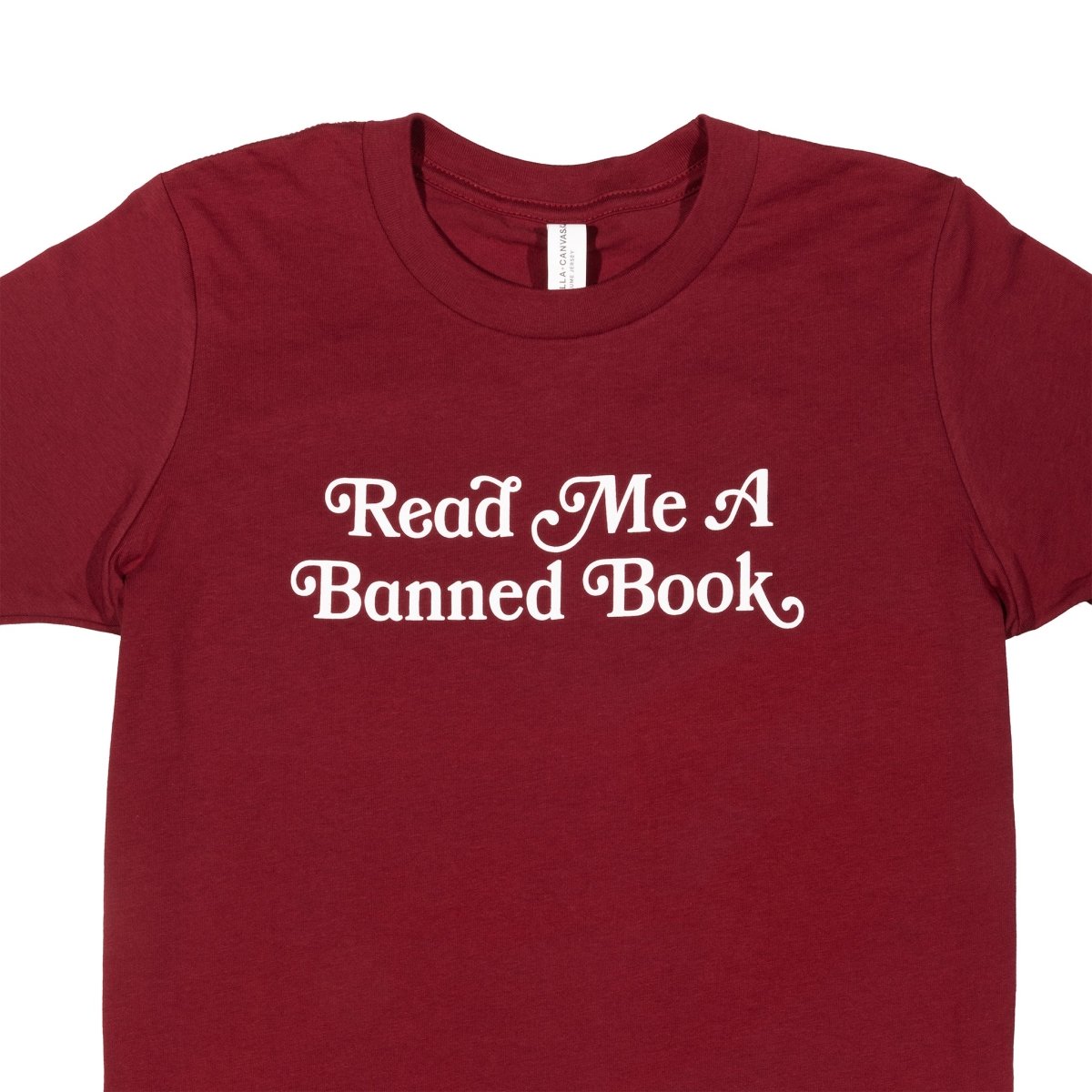 Crooked Media Read Me a Banned Book Cardinal Kids T-Shirt Close Up