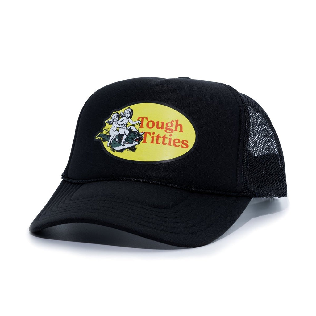 Crooked Tough Titties Black Trucker Hat Side 
