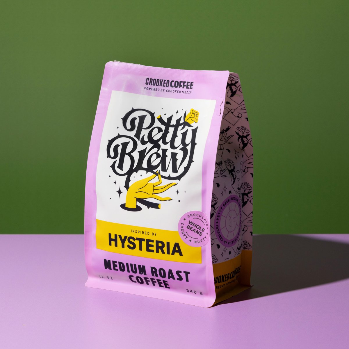 Crooked Coffee Hysteria Petty Brew Medium Roast Coffee Side