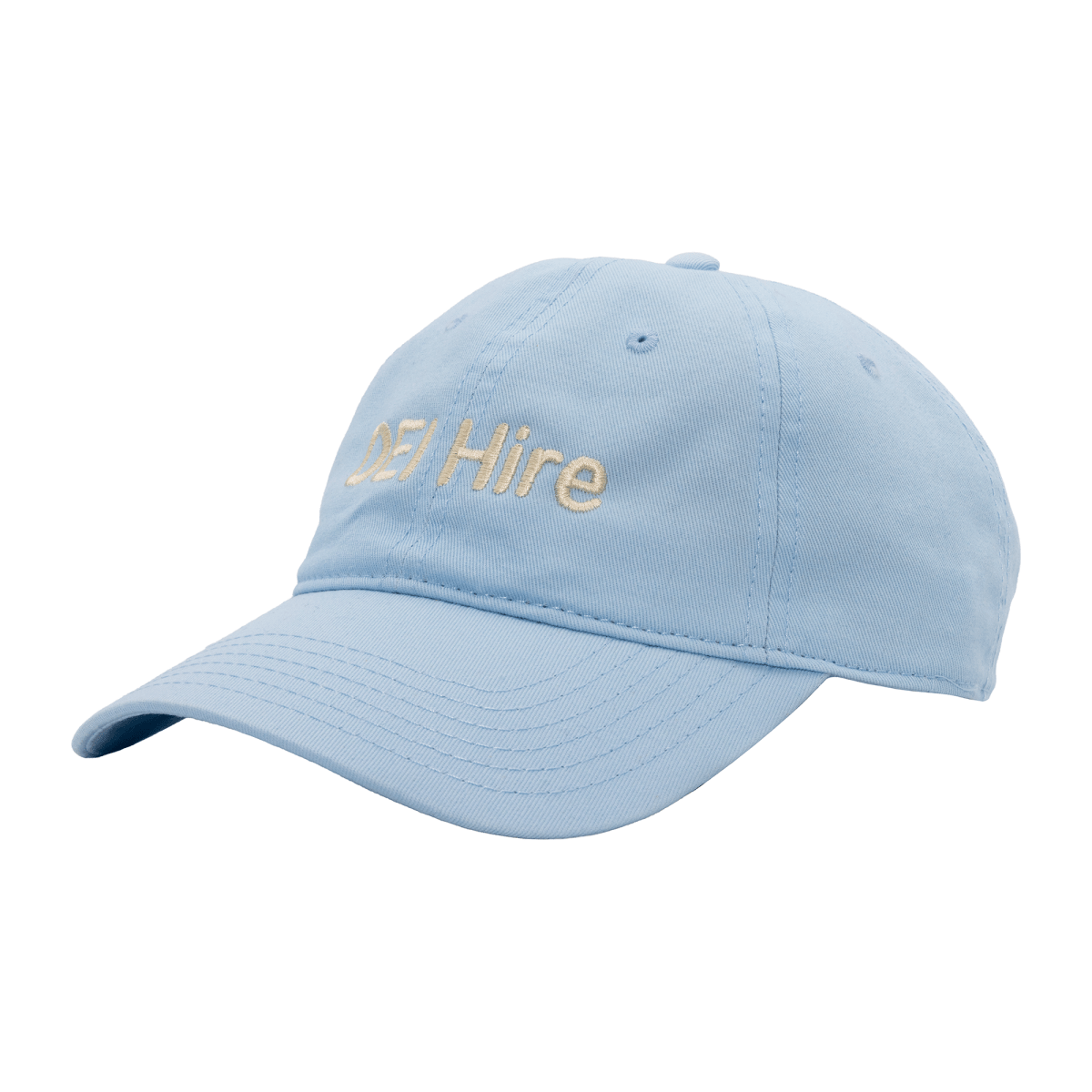 Light blue cap with 'Hire' logo on a white background