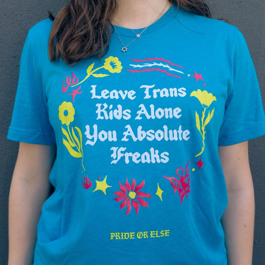 Leave Trans Kids Alone Floral T-Shirt