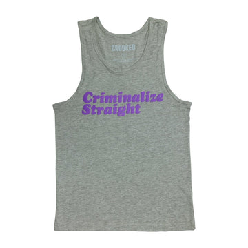 Crooked Criminalize Straight Gray Tank Top
