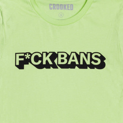 Crooked F*ck Bans Spring Green T-Shirt Close Up