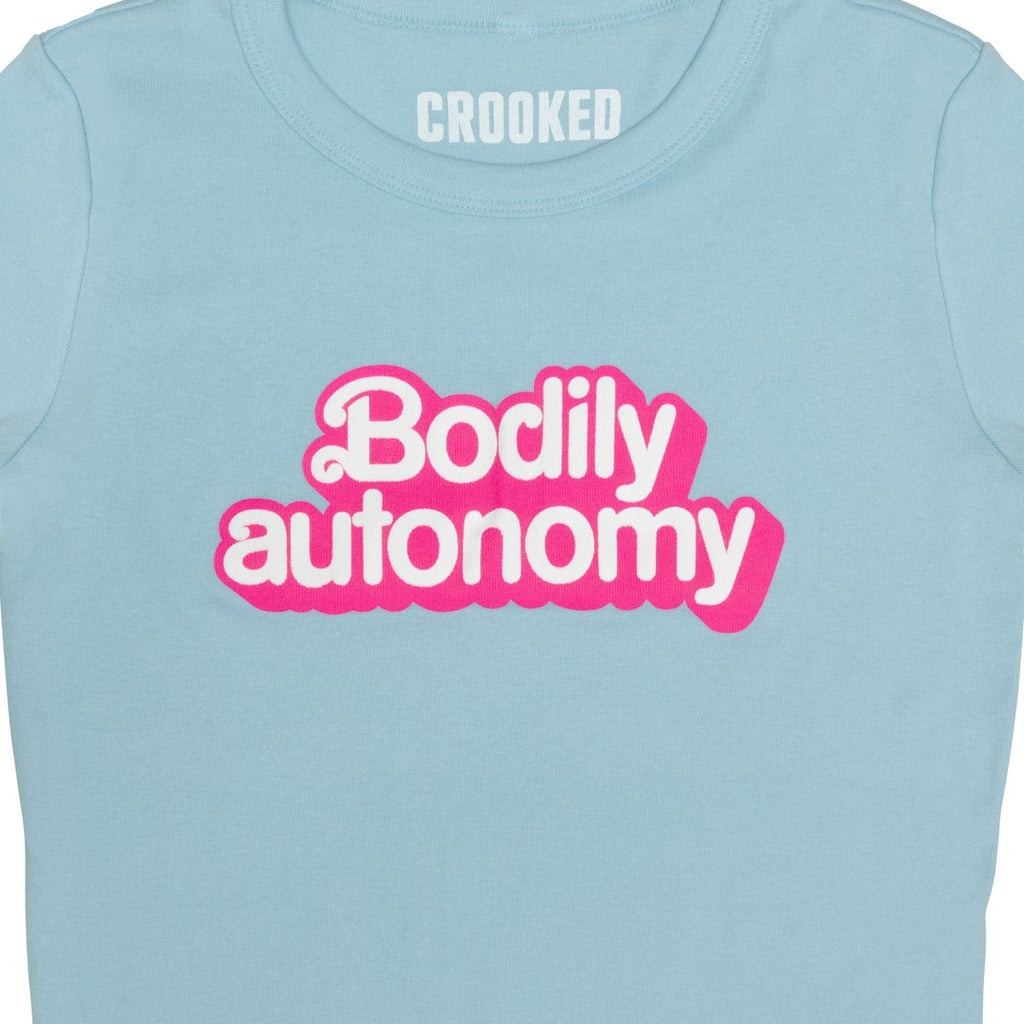 Crooked Bodily Autonomy Crop T-Shirt Close Up