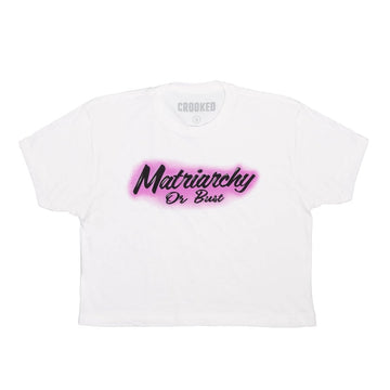 Crooked Media Matriarchy or Bust White Crop T-Shirt