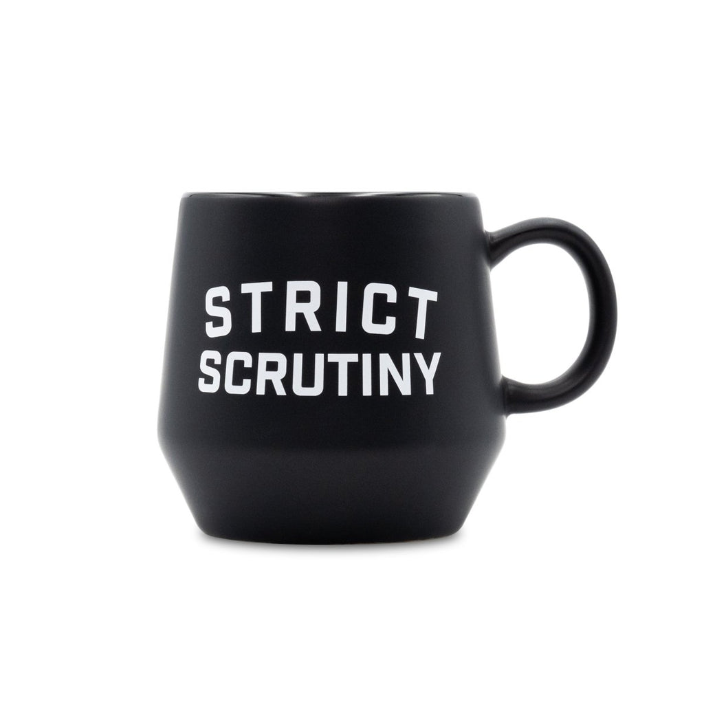 Crooked Strict Scrutiny Black Mug