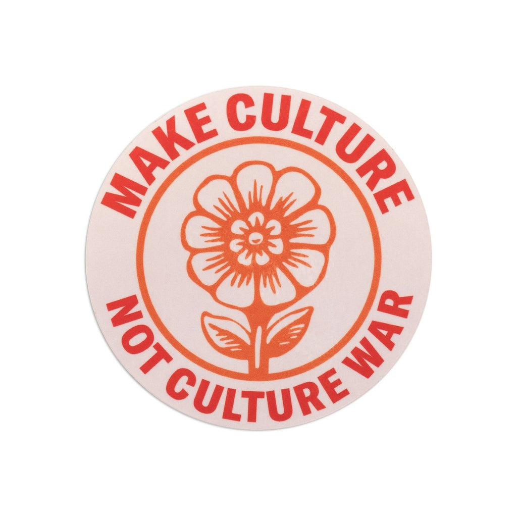 Crooked Media Make Culture Not Culture War Orange and Cream Sticker