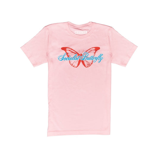 Crooked Socialist Butterfly Soft Pink T-Shirt