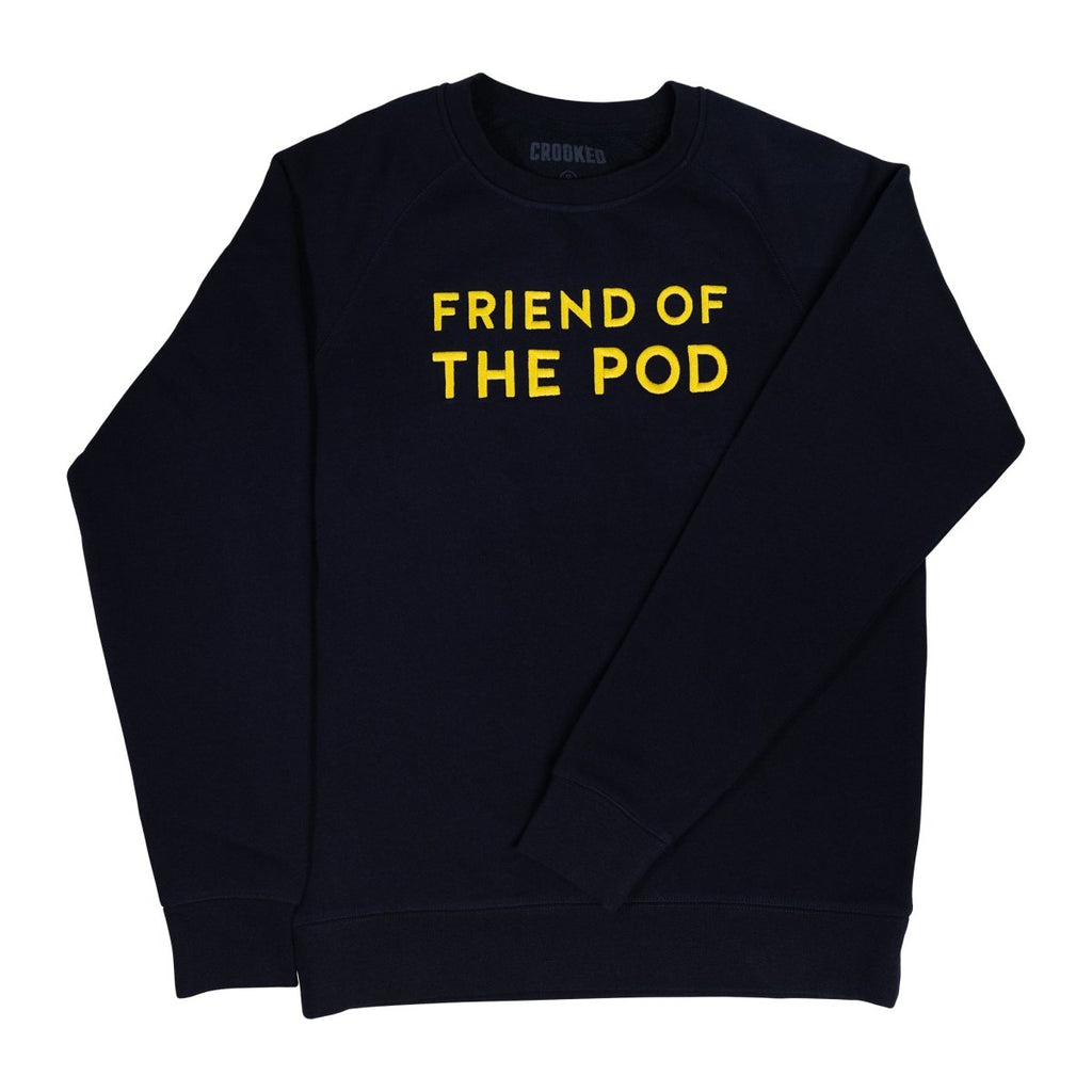 Crooked Friend of the Pod Navy Crewneck