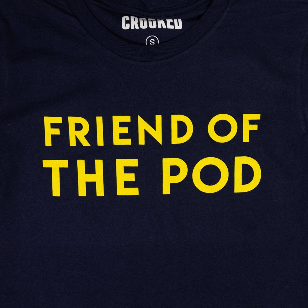 Crooked Friend of the Pod Navy T-Shirt Close Up