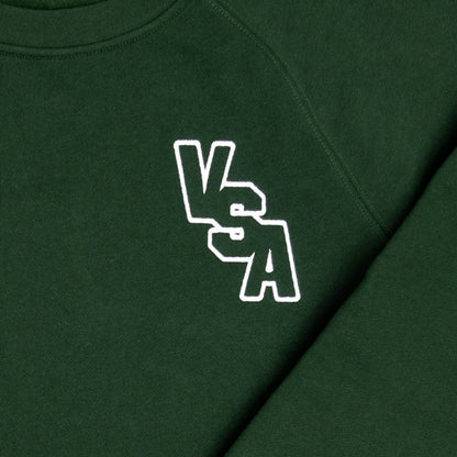 Crooked VSA Crewneck Green Close Up