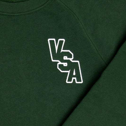 Crooked VSA Crewneck Green Close Up