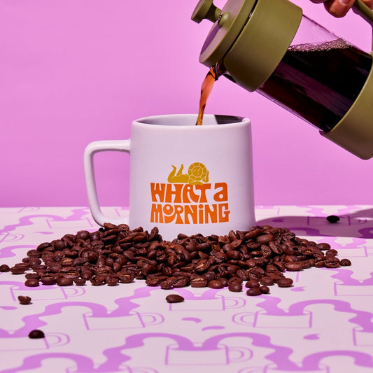 What a Morning mug pour from french press